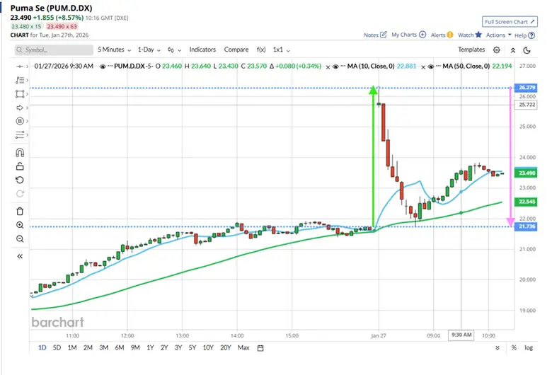 Listening to Market Signals: Lessons from Puma’s Price Action